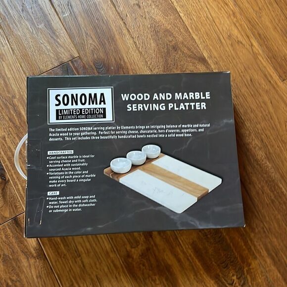 Sonoma Limited edition by elements home collection wooden marble serving platter - Picture 4 of 7